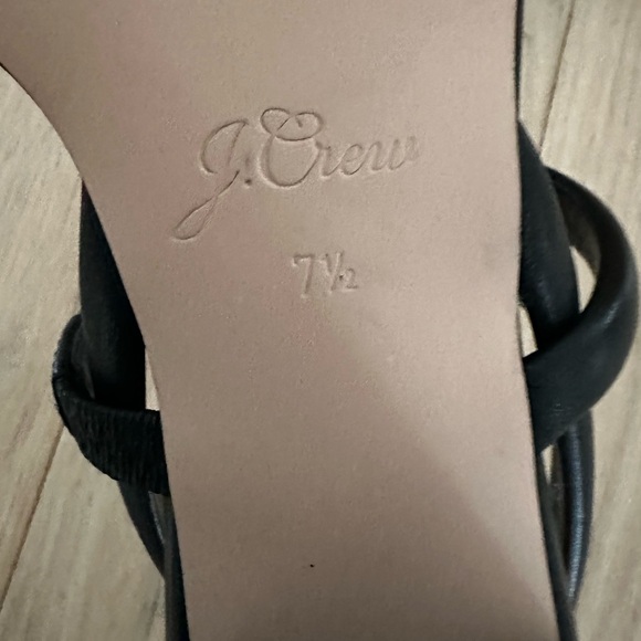 J. Crew black leather block heel lucie heels sandals 7.5 - Picture 5 of 12